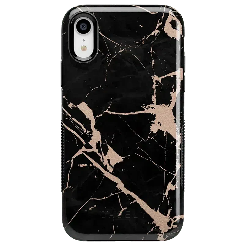 Hidden Gem | Rose Gold and Black Marble Case iPhone Case get.casely Bold iPhone XR 