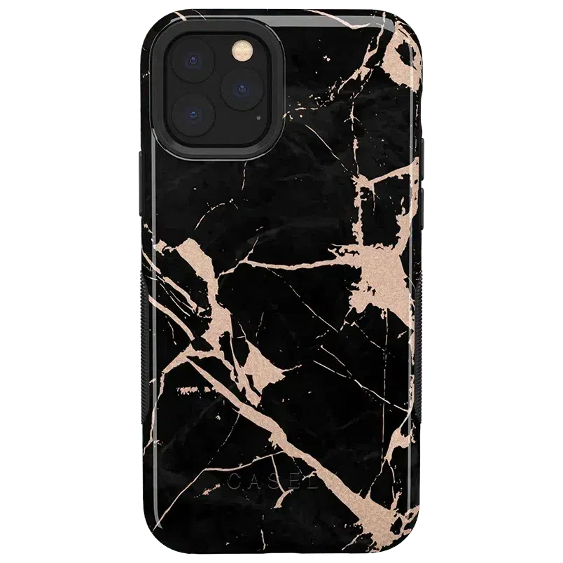 Hidden Gem | Rose Gold and Black Marble Case iPhone Case get.casely Bold iPhone 11 Pro 