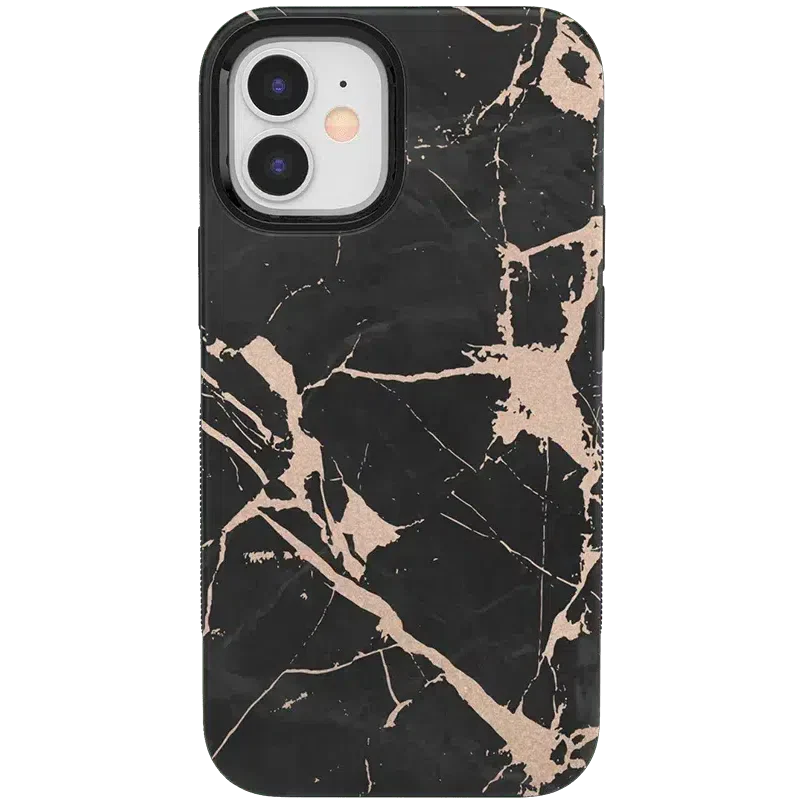 Hidden Gem | Rose Gold and Black Marble Case iPhone Case get.casely Bold iPhone 12 Mini 