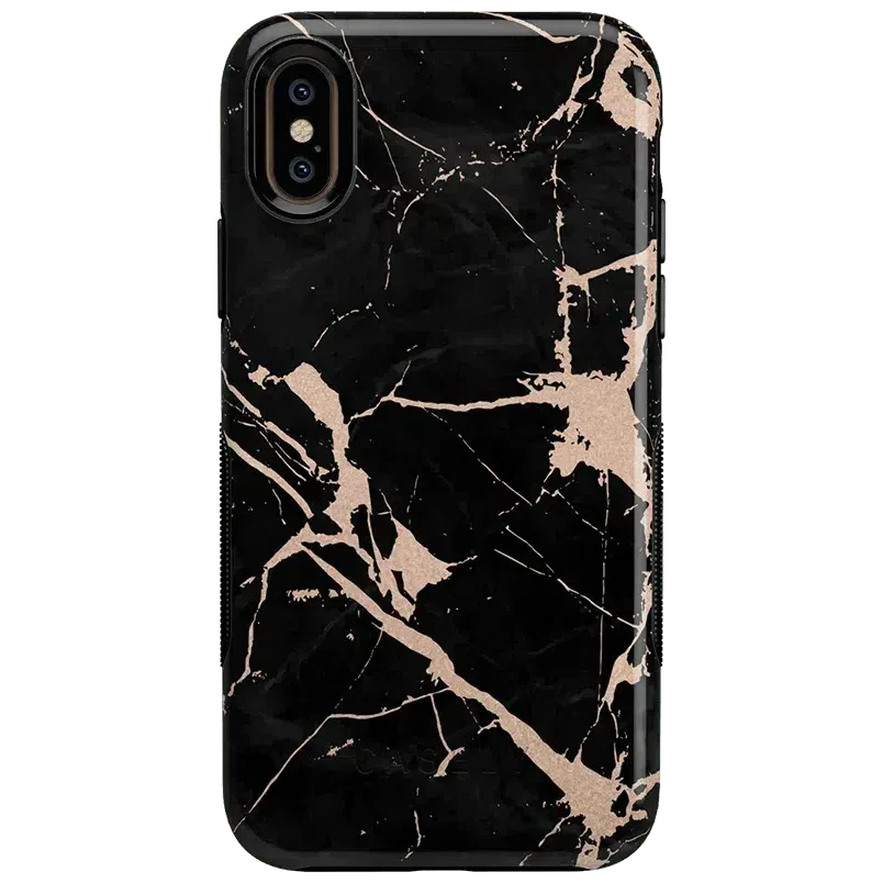 Hidden Gem | Rose Gold and Black Marble Case iPhone Case get.casely Bold iPhone XS Max 