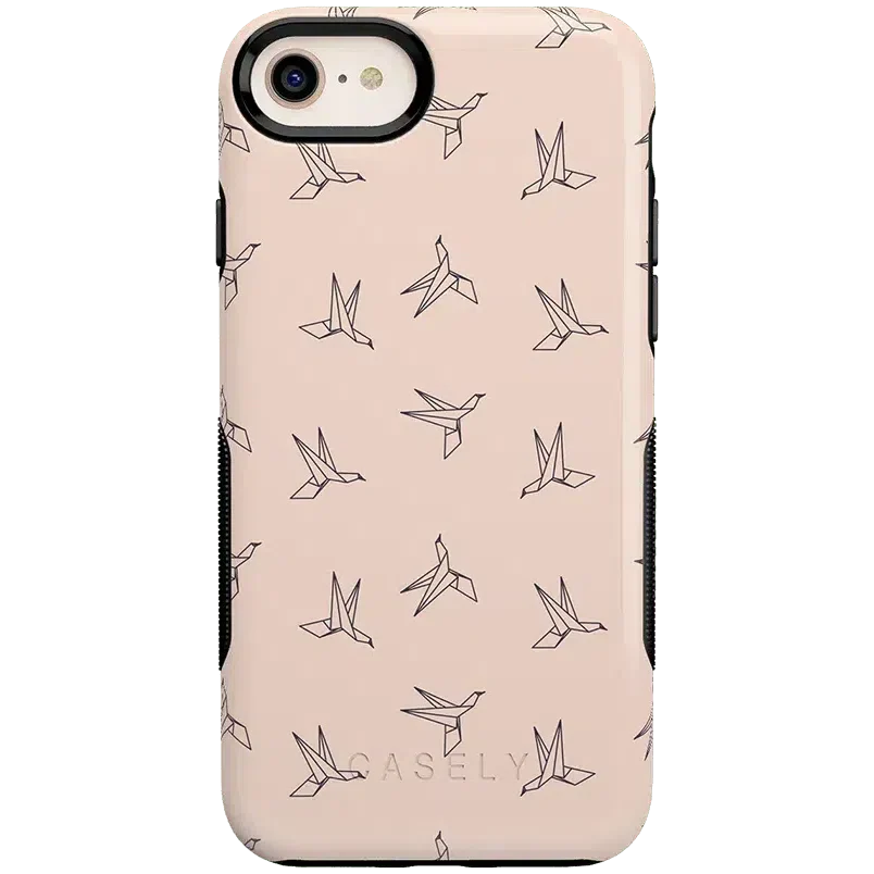 Paper Crane Origami | Beige Pattern iPhone Case get.casely Bold iPhone 6/7/8 