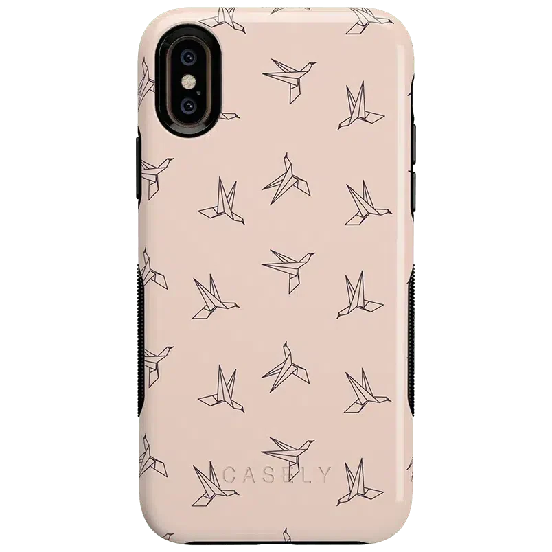 Paper Crane Origami | Beige Pattern iPhone Case get.casely Bold iPhone XS Max 