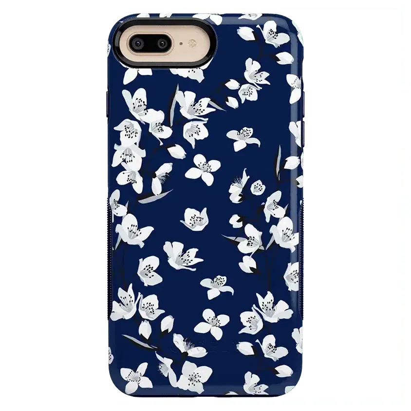 Floral Forest | Navy Cherry Blossom Floral Case iPhone Case get.casely Bold iPhone 6/7/8 Plus 