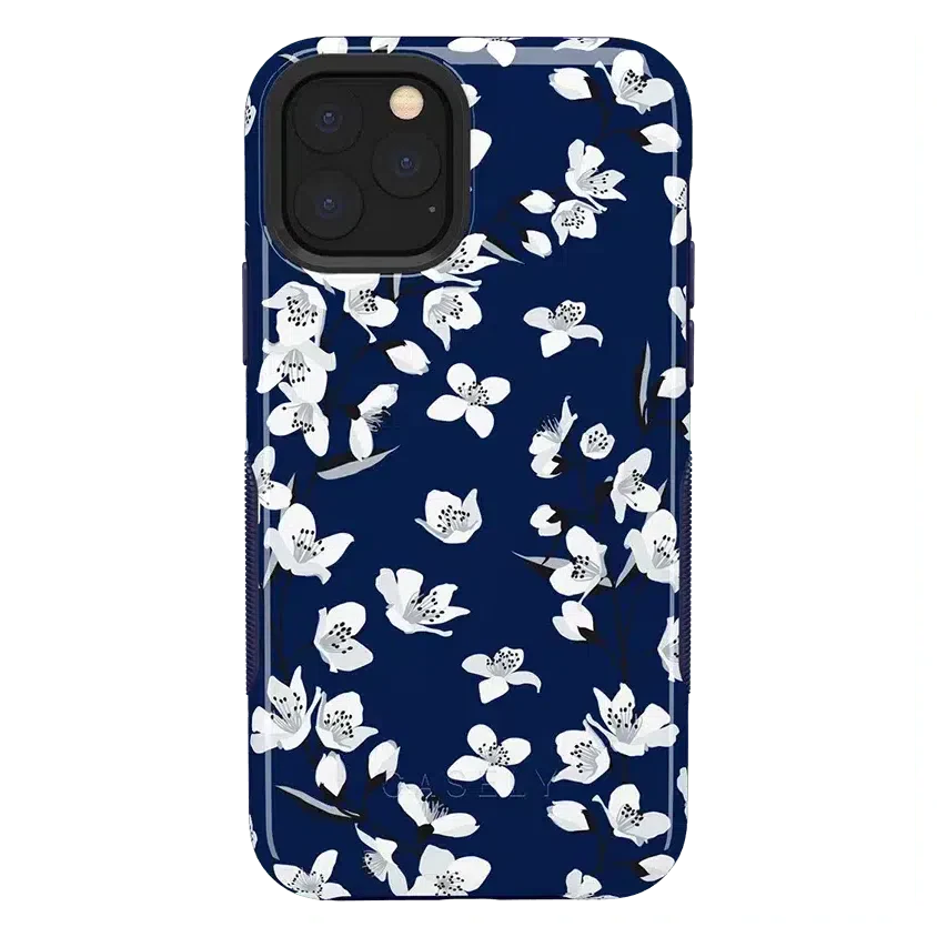 Floral Forest | Navy Cherry Blossom Floral Case iPhone Case get.casely Bold iPhone 11 Pro 