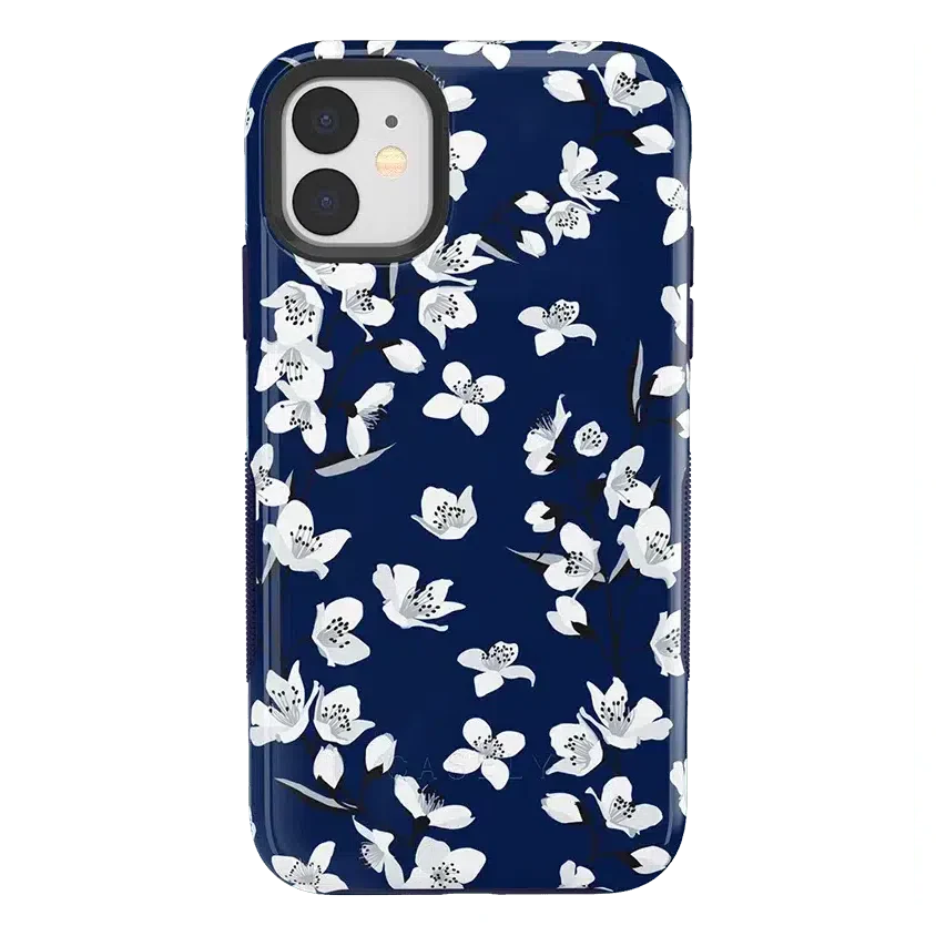 Floral Forest | Navy Cherry Blossom Floral Case iPhone Case get.casely Bold iPhone 11 
