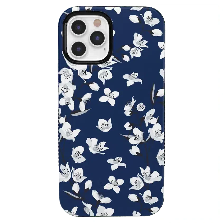 Floral Forest | Navy Cherry Blossom Floral Case iPhone Case get.casely Bold iPhone 12 Pro Max 