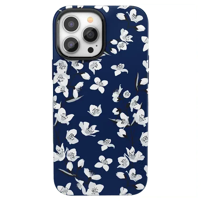 Floral Forest | Navy Cherry Blossom Floral Case iPhone Case get.casely Bold + MagSafe® iPhone 13 Pro 