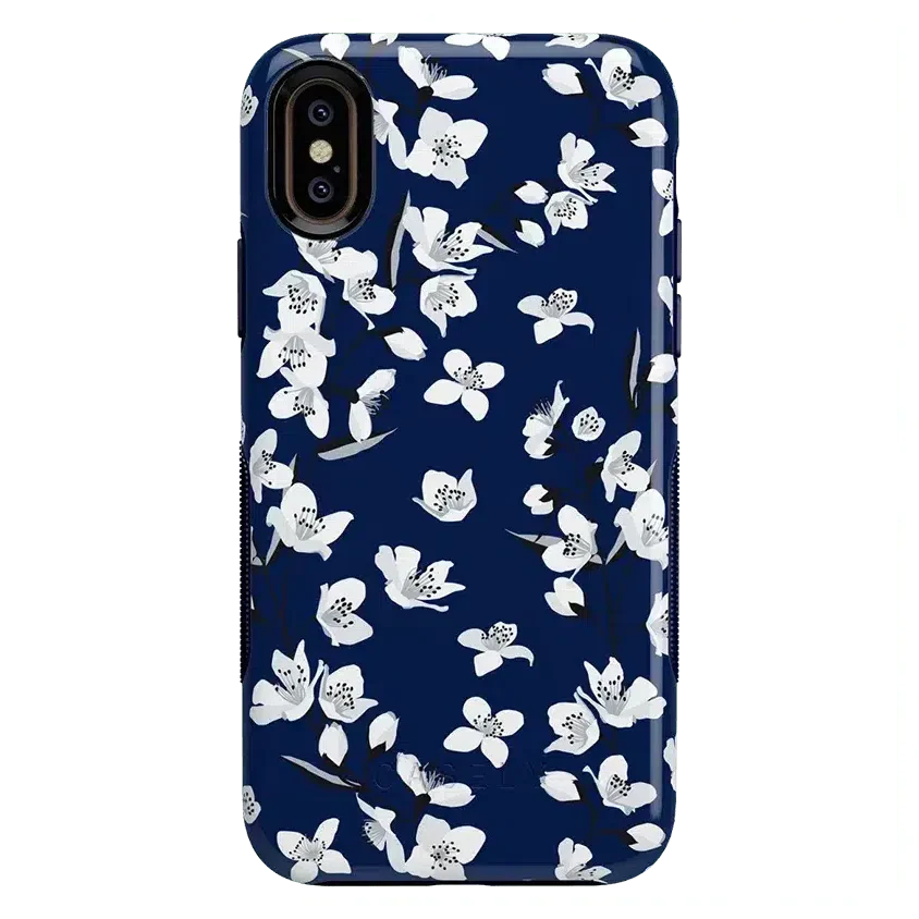 Floral Forest | Navy Cherry Blossom Floral Case iPhone Case get.casely Bold iPhone XS Max 