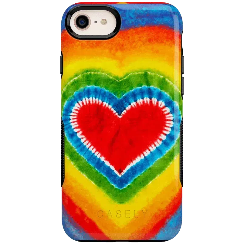 I Heart Tie Dye | Rainbow Heart Case iPhone Case get.casely Bold iPhone 6/7/8 