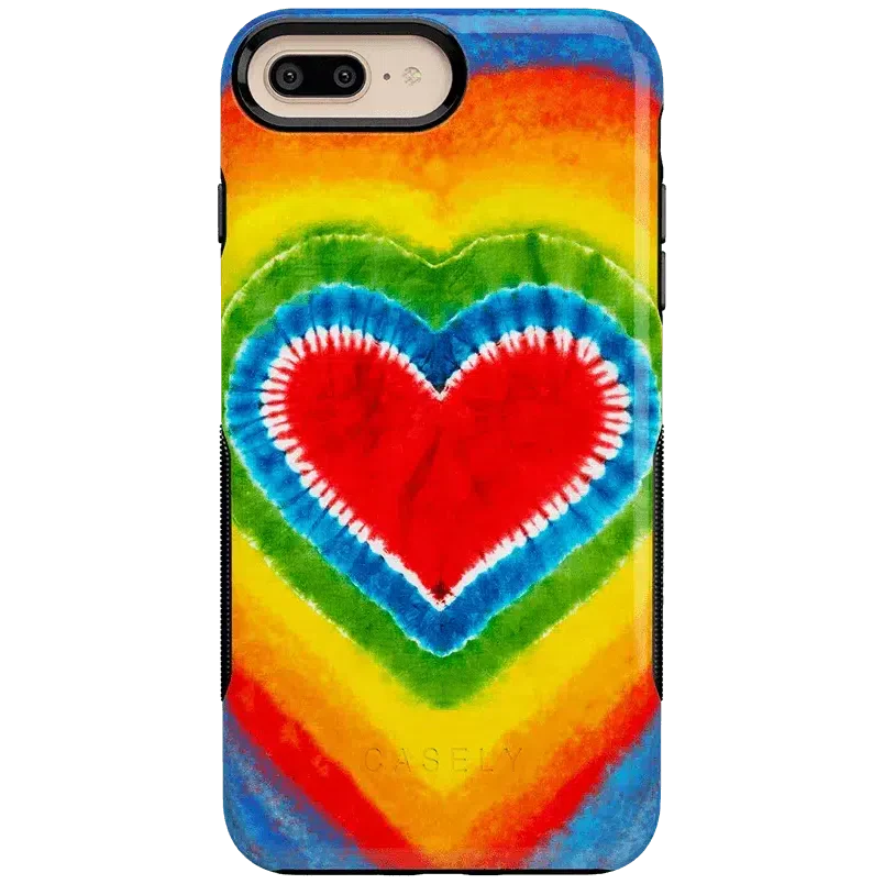 I Heart Tie Dye | Rainbow Heart Case iPhone Case get.casely Bold iPhone 6/7/8 Plus 