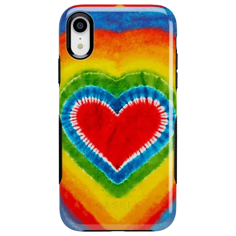 I Heart Tie Dye | Rainbow Heart Case iPhone Case get.casely Bold iPhone XR 
