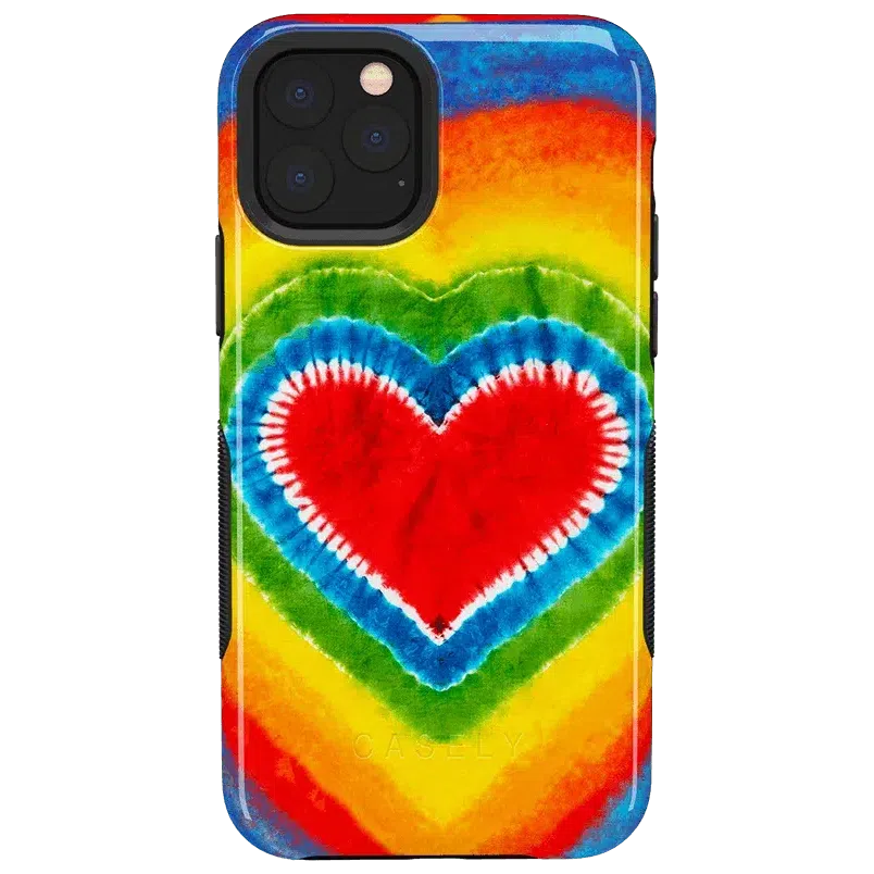 I Heart Tie Dye | Rainbow Heart Case iPhone Case get.casely Bold iPhone 11 Pro Max 
