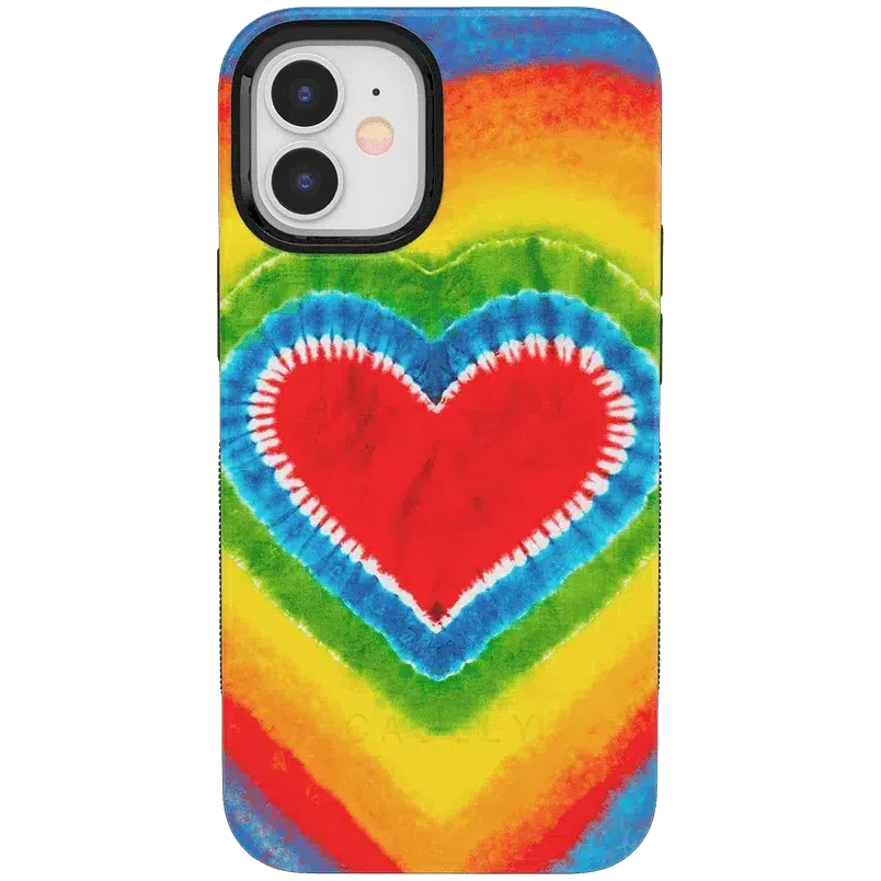 I Heart Tie Dye | Rainbow Heart Case iPhone Case get.casely Bold iPhone 12 Mini 