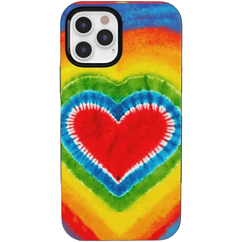 I Heart Tie Dye | Rainbow Heart Case iPhone Case get.casely Bold iPhone 12 Pro 