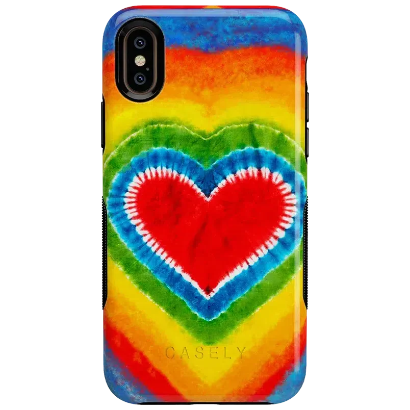 I Heart Tie Dye | Rainbow Heart Case iPhone Case get.casely Bold iPhone XS Max 