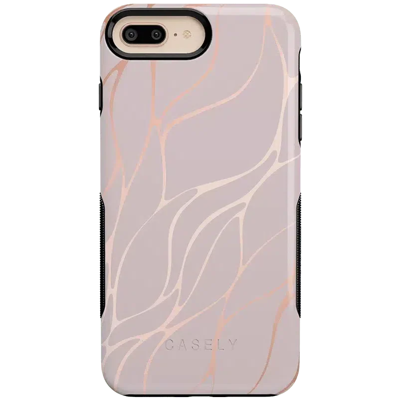 Midnight Ride | Pink and Gold Metallic Waves Case iPhone Case get.casely Bold iPhone 6/7/8 Plus 
