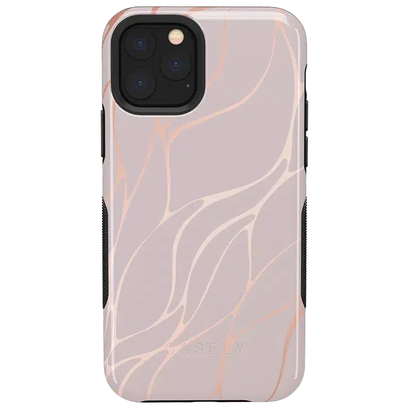 Midnight Ride | Pink and Gold Metallic Waves Case iPhone Case get.casely Bold iPhone 11 Pro 