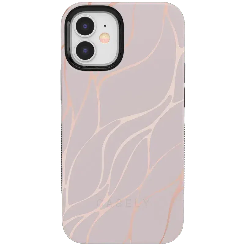 Midnight Ride | Pink and Gold Metallic Waves Case iPhone Case get.casely Bold iPhone 12 Mini 