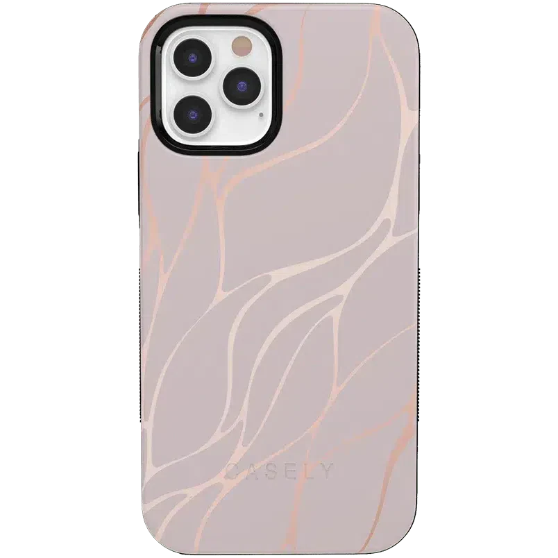 Midnight Ride | Pink and Gold Metallic Waves Case iPhone Case get.casely Bold iPhone 12 Pro Max 