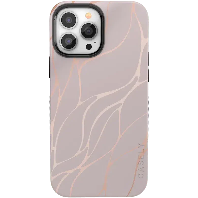 Midnight Ride | Pink and Gold Metallic Waves Case iPhone Case get.casely Bold + MagSafe® iPhone 13 Pro 