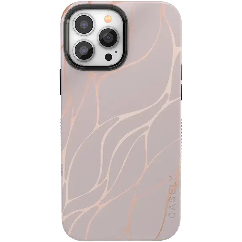 Midnight Ride | Pink and Gold Metallic Waves Case