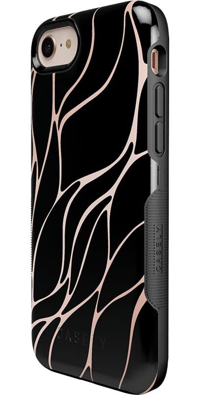 Midnight Ride | Black and Gold Metallic Waves Case