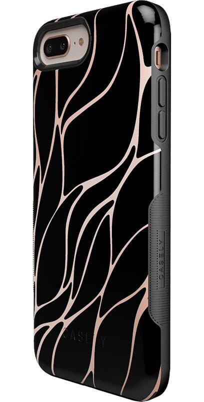 Midnight Ride | Black and Gold Metallic Waves Case