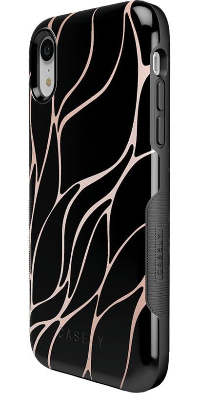 Midnight Ride | Black and Gold Metallic Waves Case