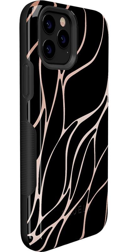 Midnight Ride | Black and Gold Metallic Waves Case