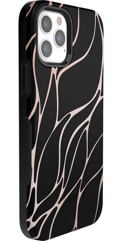 Midnight Ride | Black and Gold Metallic Waves Case