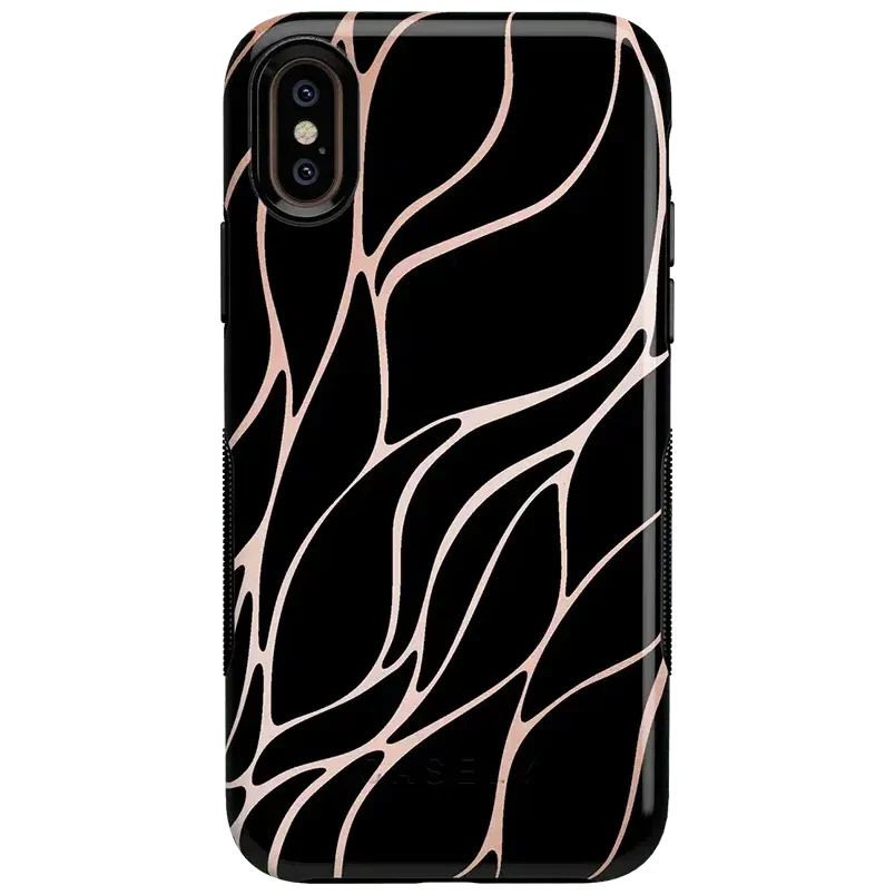 Midnight Ride | Black and Gold Metallic Waves Case iPhone Case get.casely Bold iPhone XS Max 