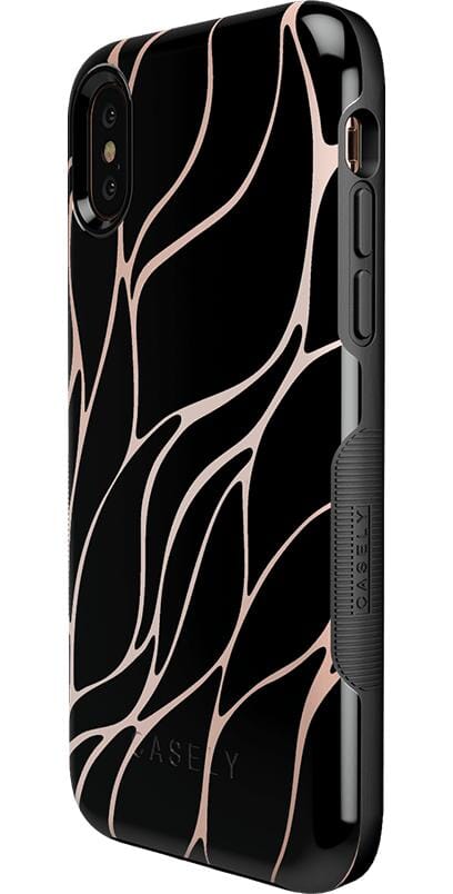 Midnight Ride | Black and Gold Metallic Waves Case