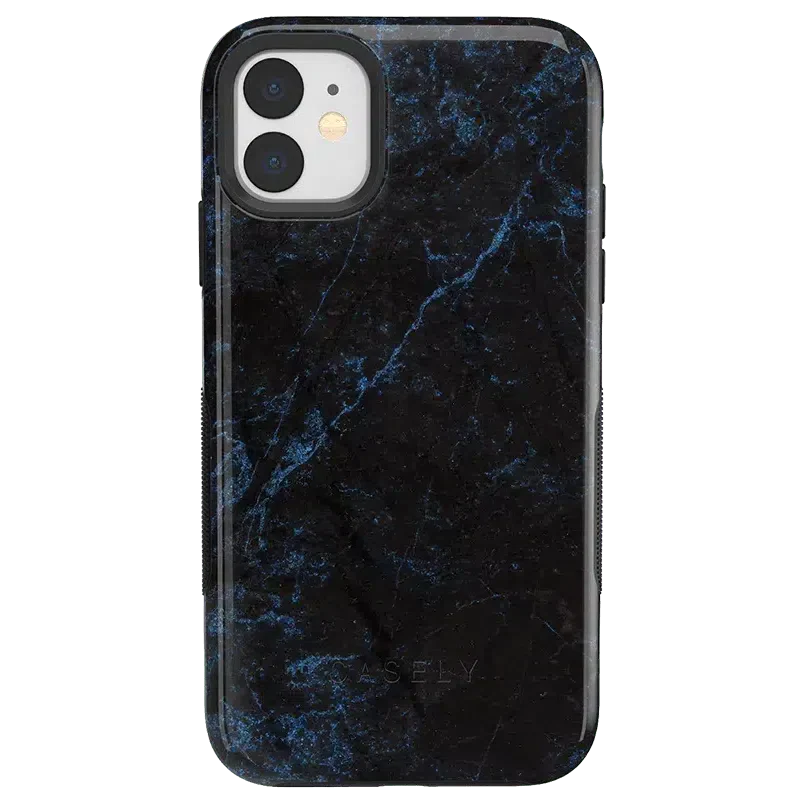 Midnight Marble | Black & Navy Case iPhone Case get.casely Bold iPhone 11 