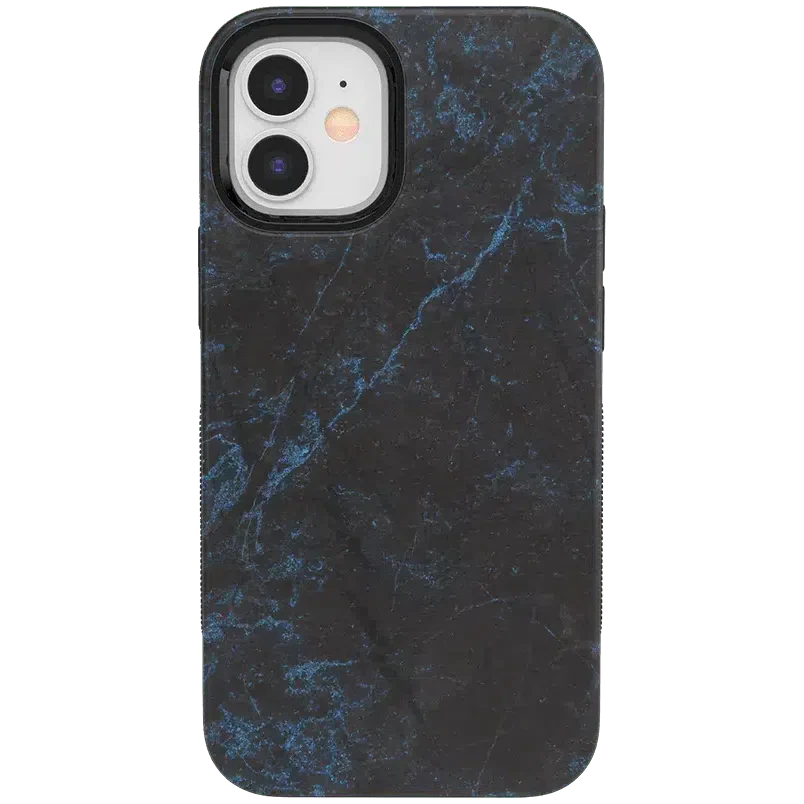 Midnight Marble | Black & Navy Case iPhone Case get.casely Bold iPhone 12 Mini 