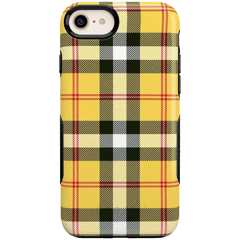As if! | Yellow Plaid iPhone Case