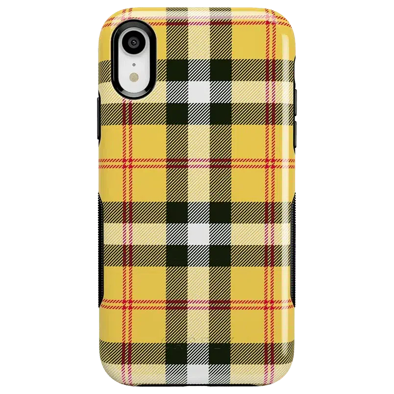 As if! | Yellow Plaid iPhone Case