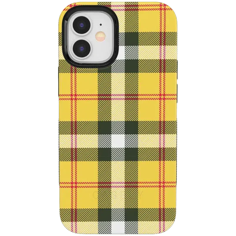 As if! | Yellow Plaid iPhone Case iPhone Case get.casely Bold iPhone 12 Mini 
