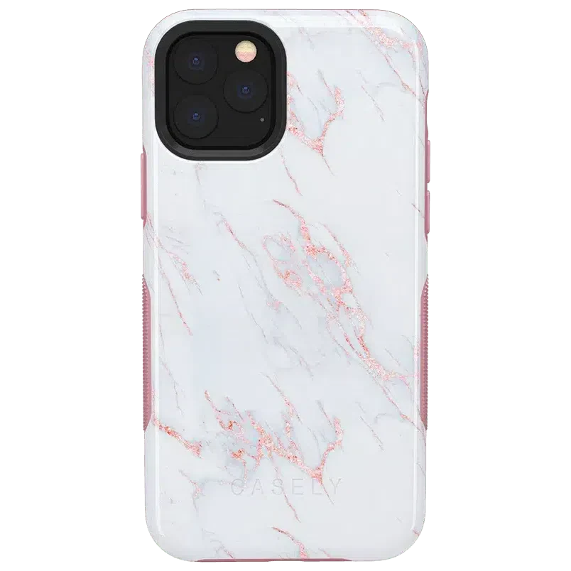 Subtle Blush | White and Pink Marble Case iPhone Case get.casely Bold iPhone 11 Pro 
