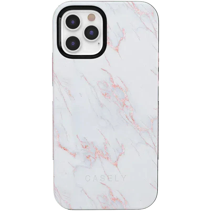 Subtle Blush | White and Pink Marble Case iPhone Case get.casely Bold iPhone 12 Pro 