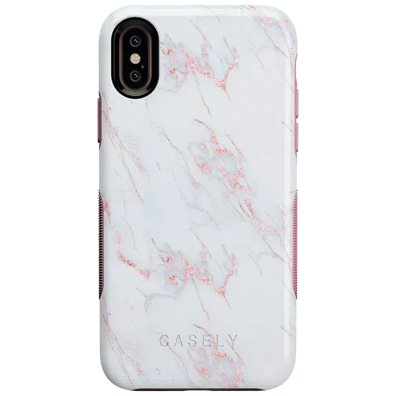 Subtle Blush | White and Pink Marble Case iPhone Case get.casely Bold iPhone XS Max 