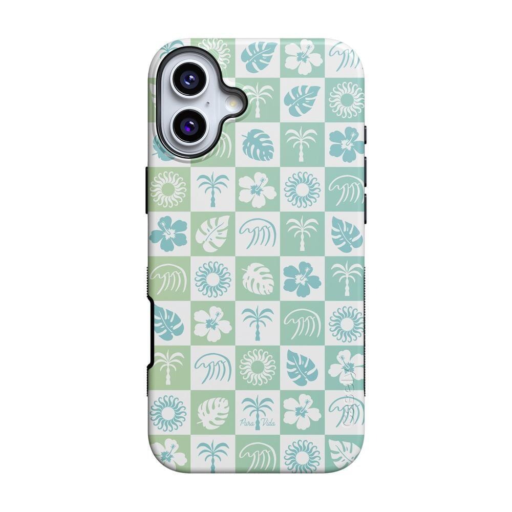 Coastal Checkers | Pura Vida Case iPhone Case get.casely Bold + MagSafe® iPhone 16 Plus 