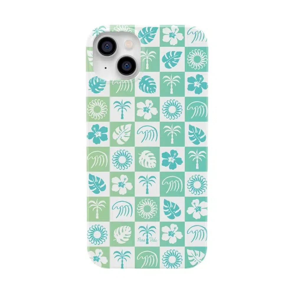 Coastal Checkers | Pura Vida Case iPhone Case get.casely Classic + MagSafe® iPhone 14 