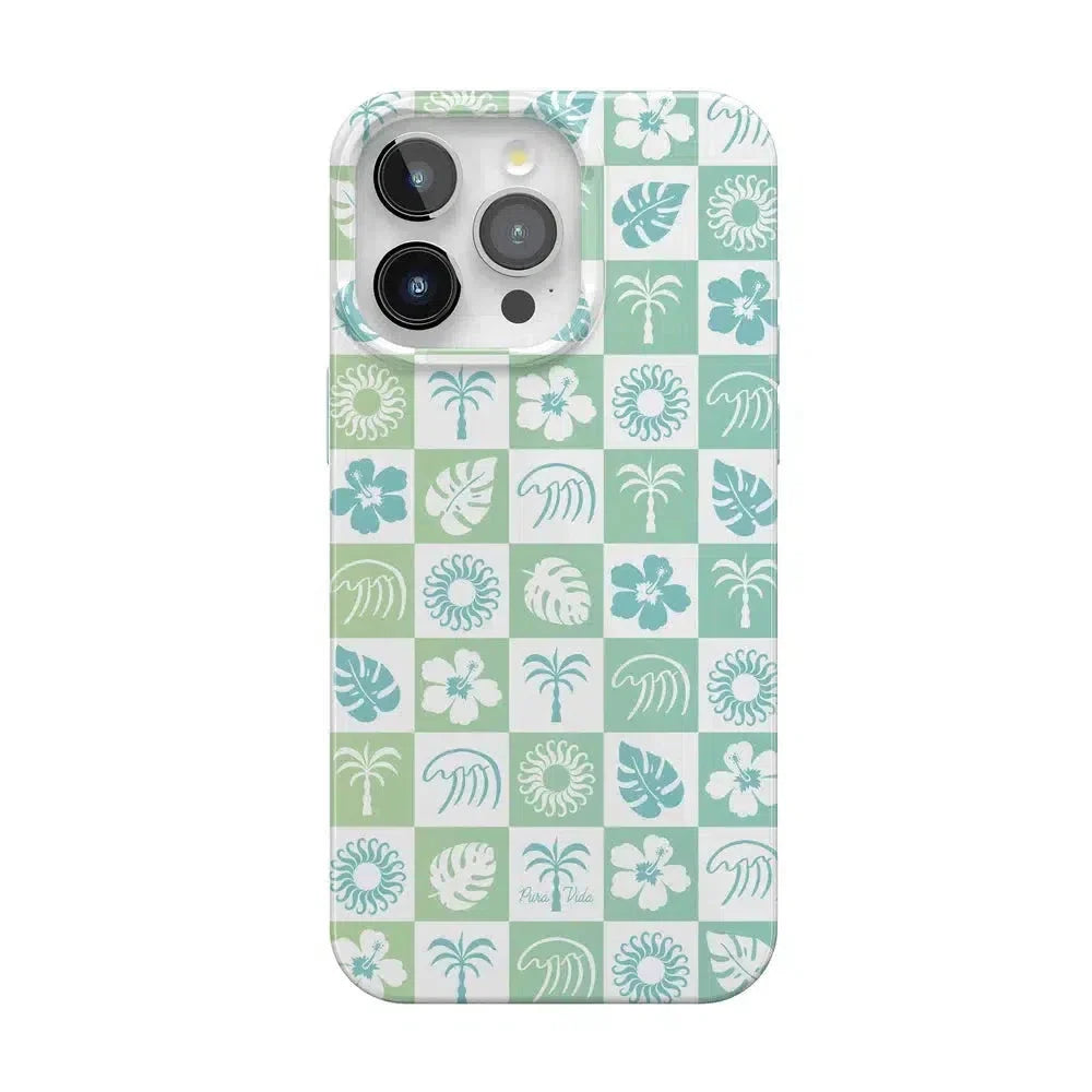 Coastal Checkers | Pura Vida Case iPhone Case get.casely Classic + MagSafe® iPhone 15 Pro Max 