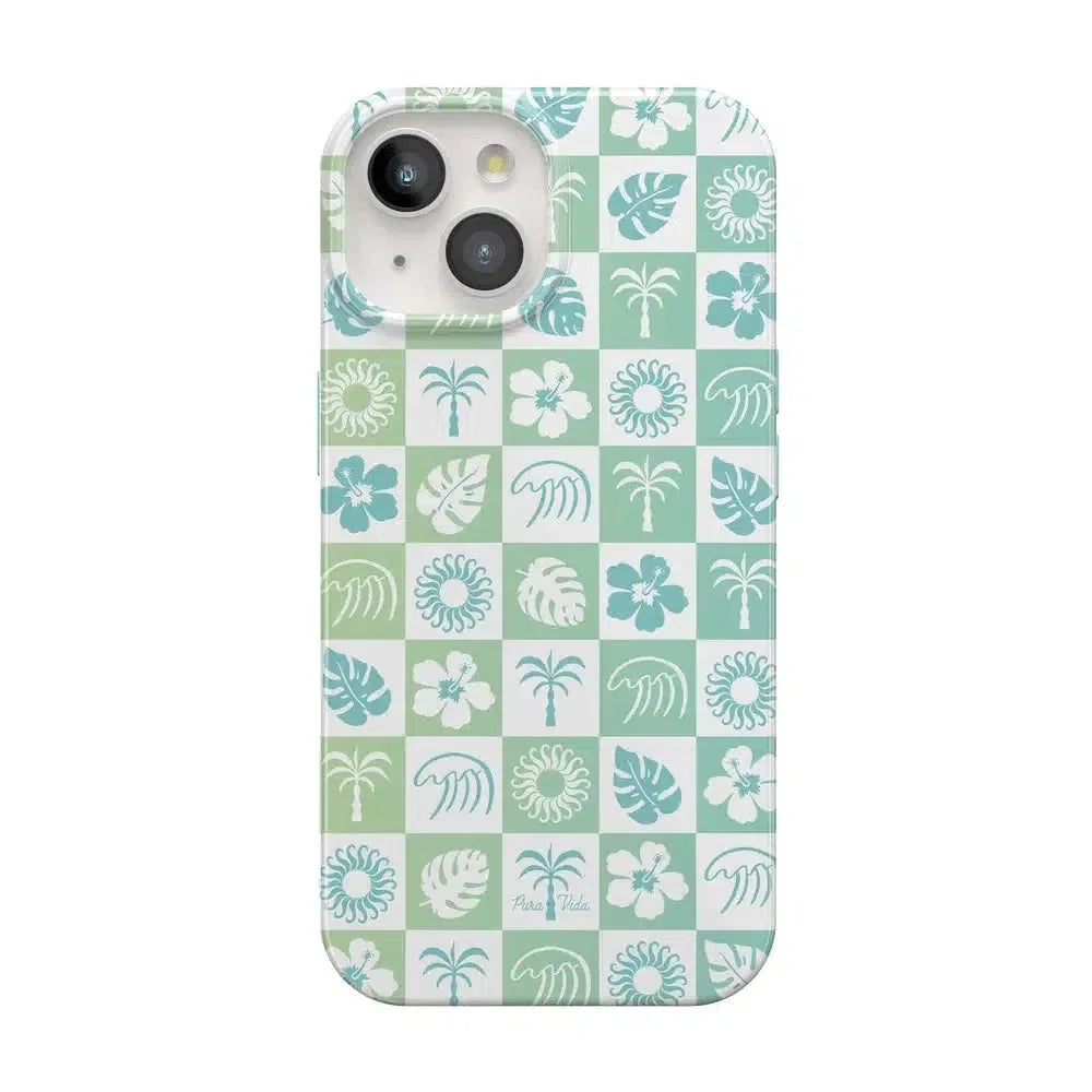 Coastal Checkers | Pura Vida Case iPhone Case get.casely Classic + MagSafe® iPhone 15 