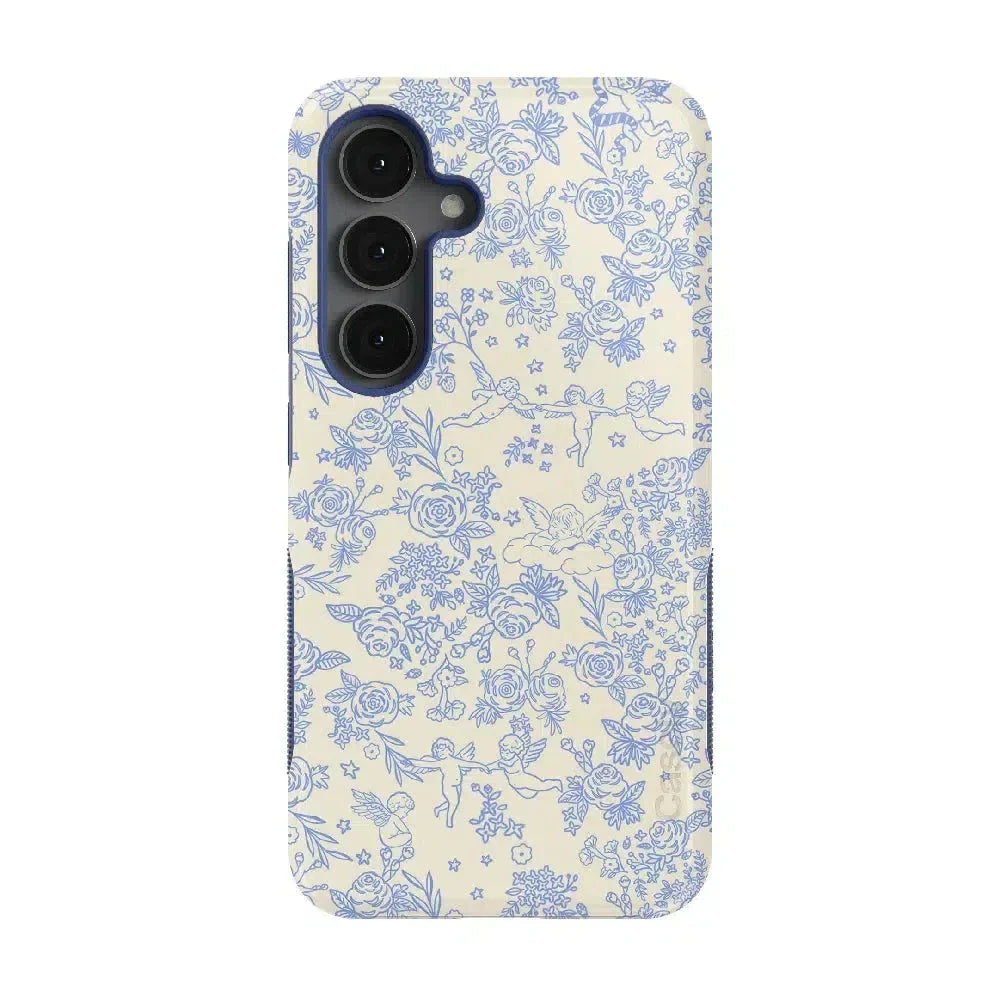Cupid's Canvas | Periwinkle Floral Case Phone Case Casetry Bold Flex + MagSafe® Galaxy S25 