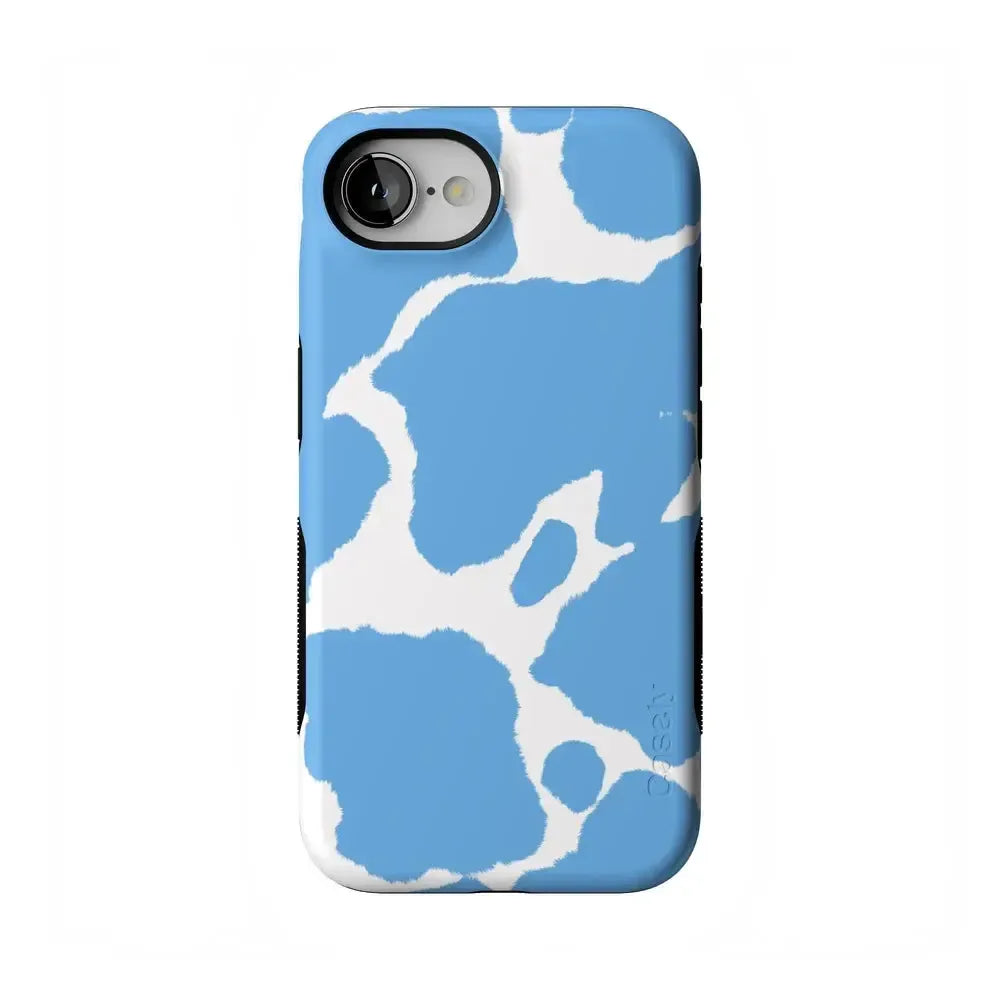 Current MOOd | Light Blue Cow Print Case iPhone Case get.casely Bold Flex + MagSafe® iPhone 16e 