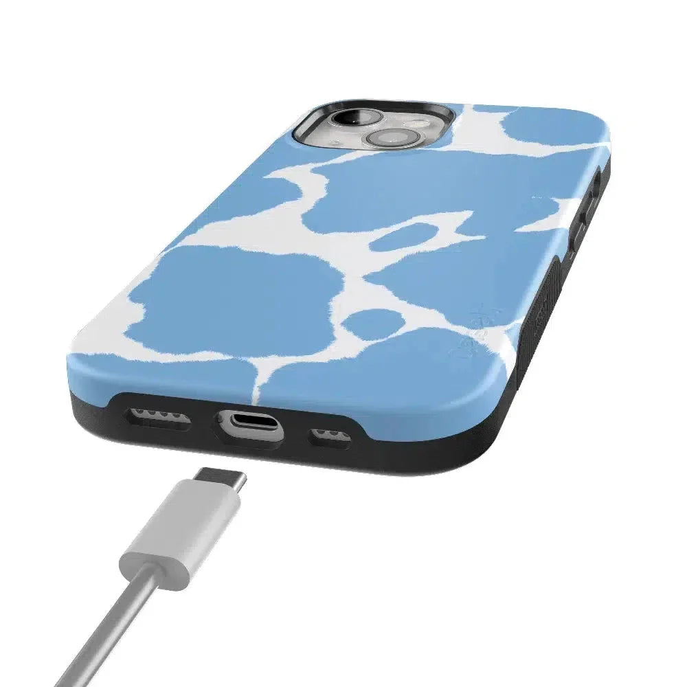 Current MOOd | Light Blue Cow Print Case