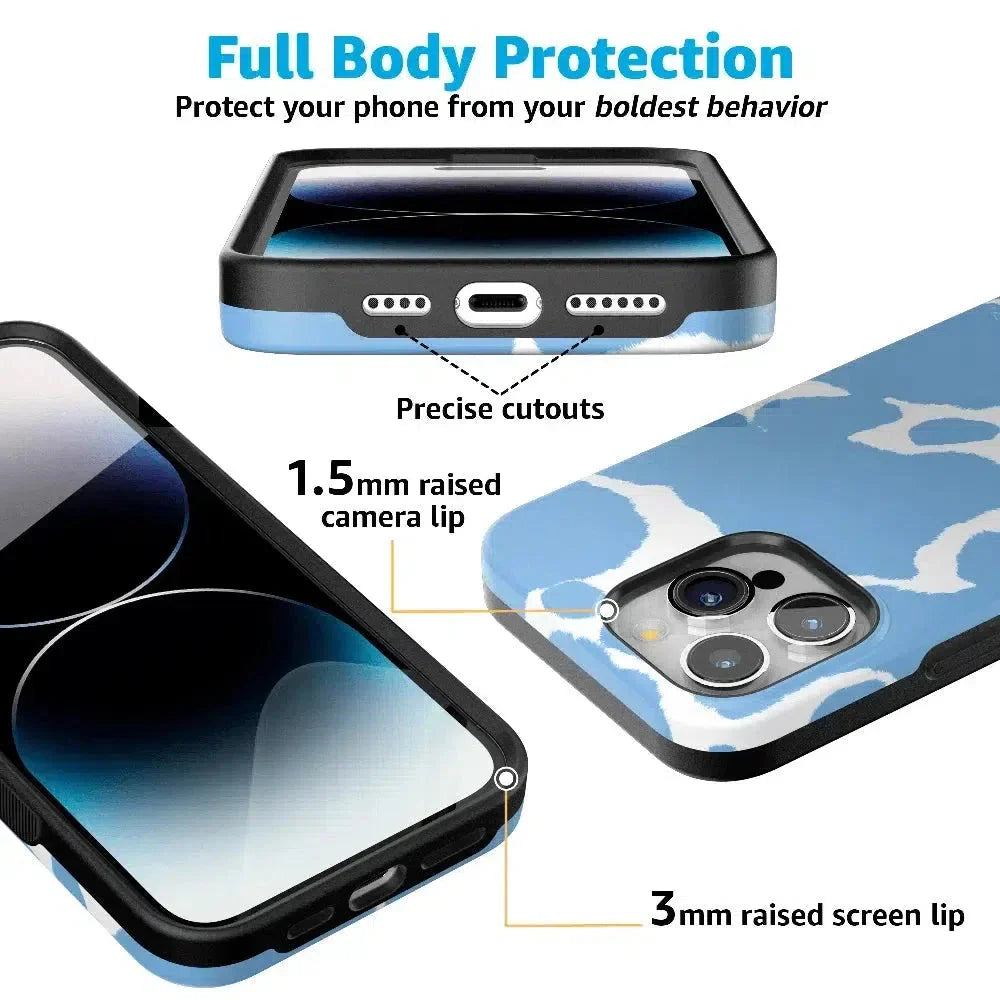 Current MOOd | Light Blue Cow Print Case