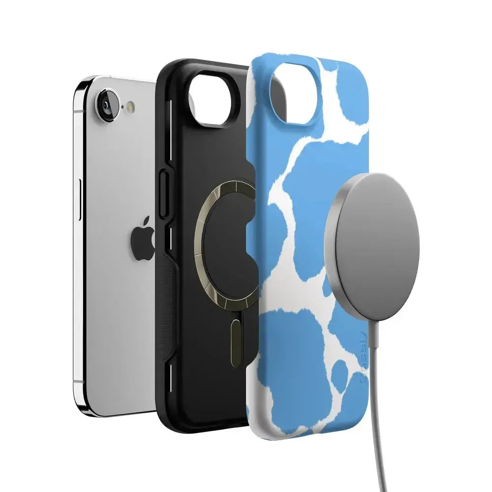 Current MOOd | Light Blue Cow Print Case