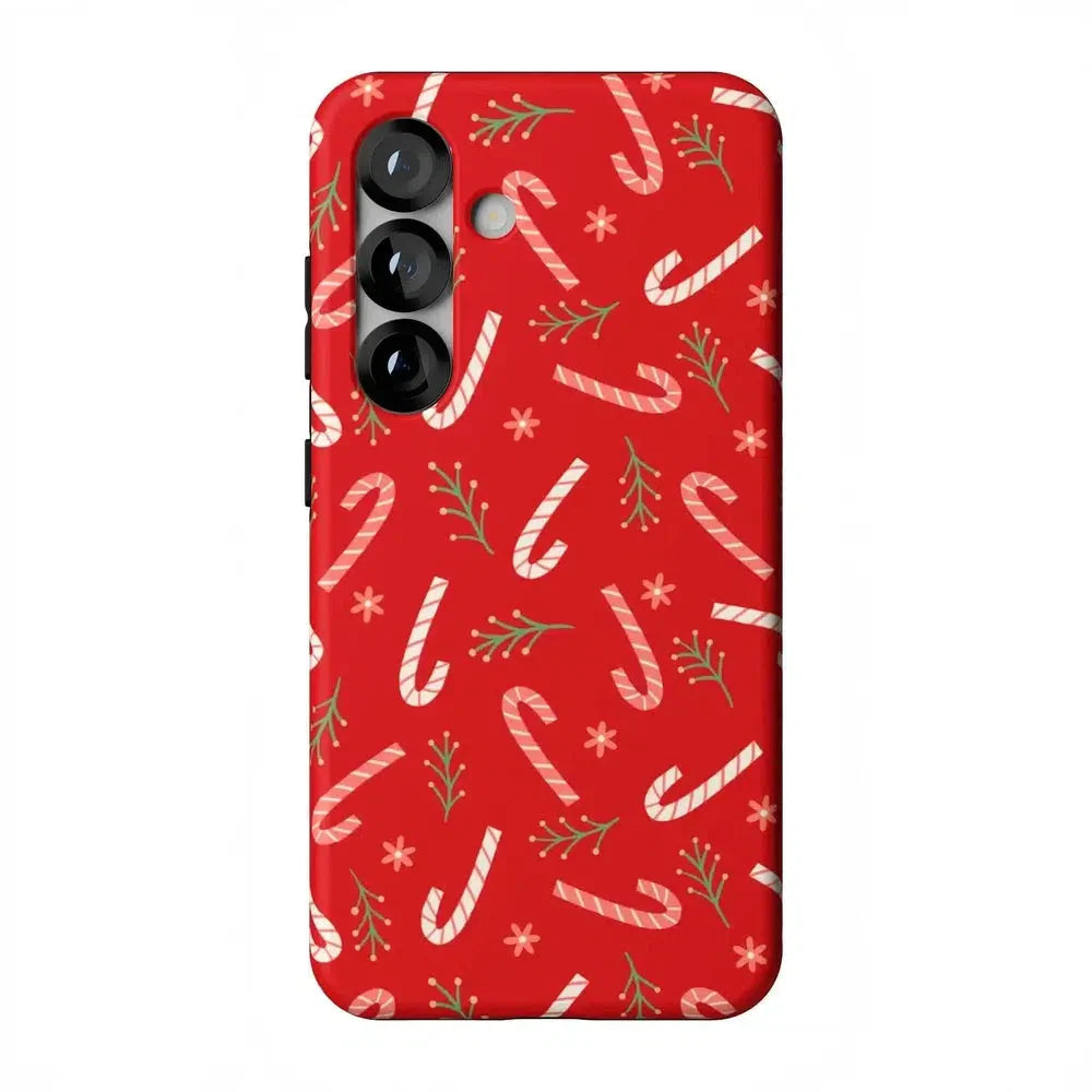 Peppermint Kiss | Candy Cane Case Phone Case Casetry Essential + MagSafe® Galaxy S25